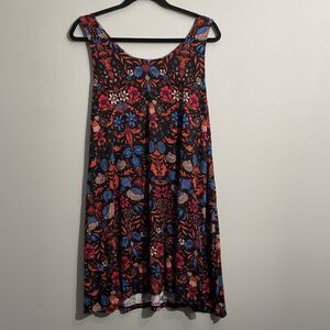 H&M Women's Floral Mini Tank Dress M Sleeveless Dark Romantic Boho Cottagecore